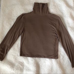 Brown turtle neck